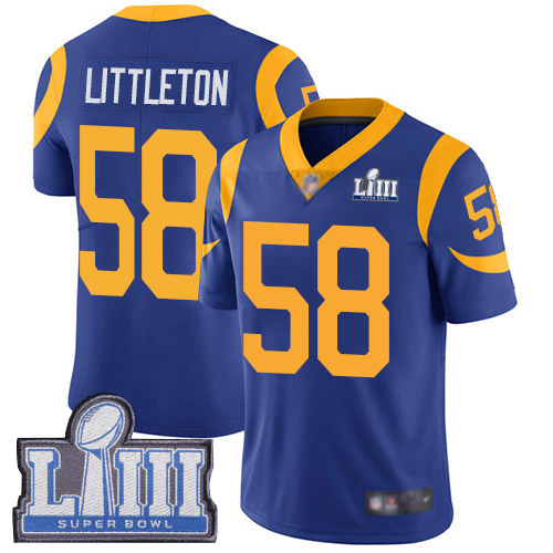 Los Angeles Rams Limited Royal Blue Men Cory Littleton Alternate Jersey NFL Football #58 Super Bowl LIII Bound Vapor Untouchable